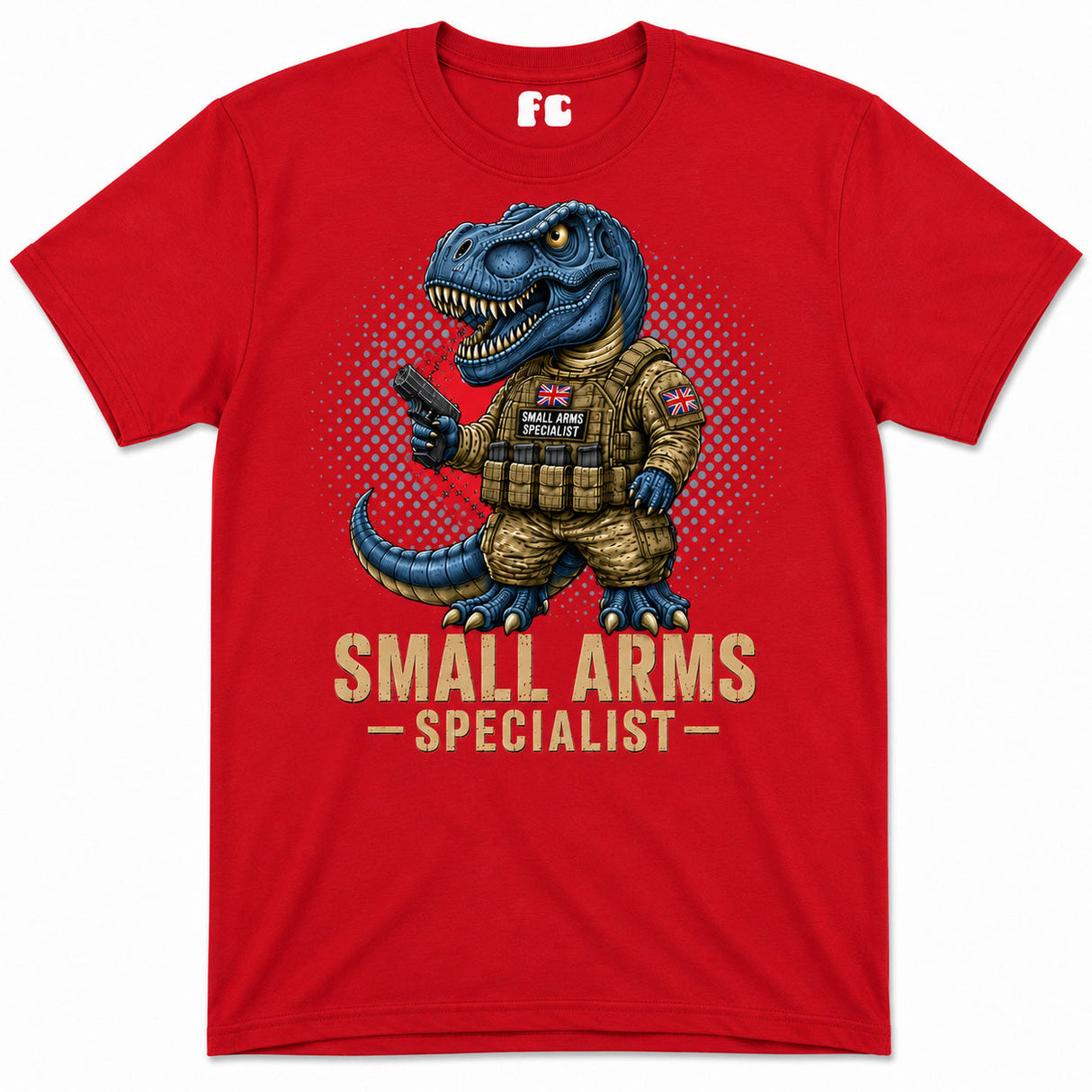 Small Arms Specialist T-Rex Printed T-Shirt - Red