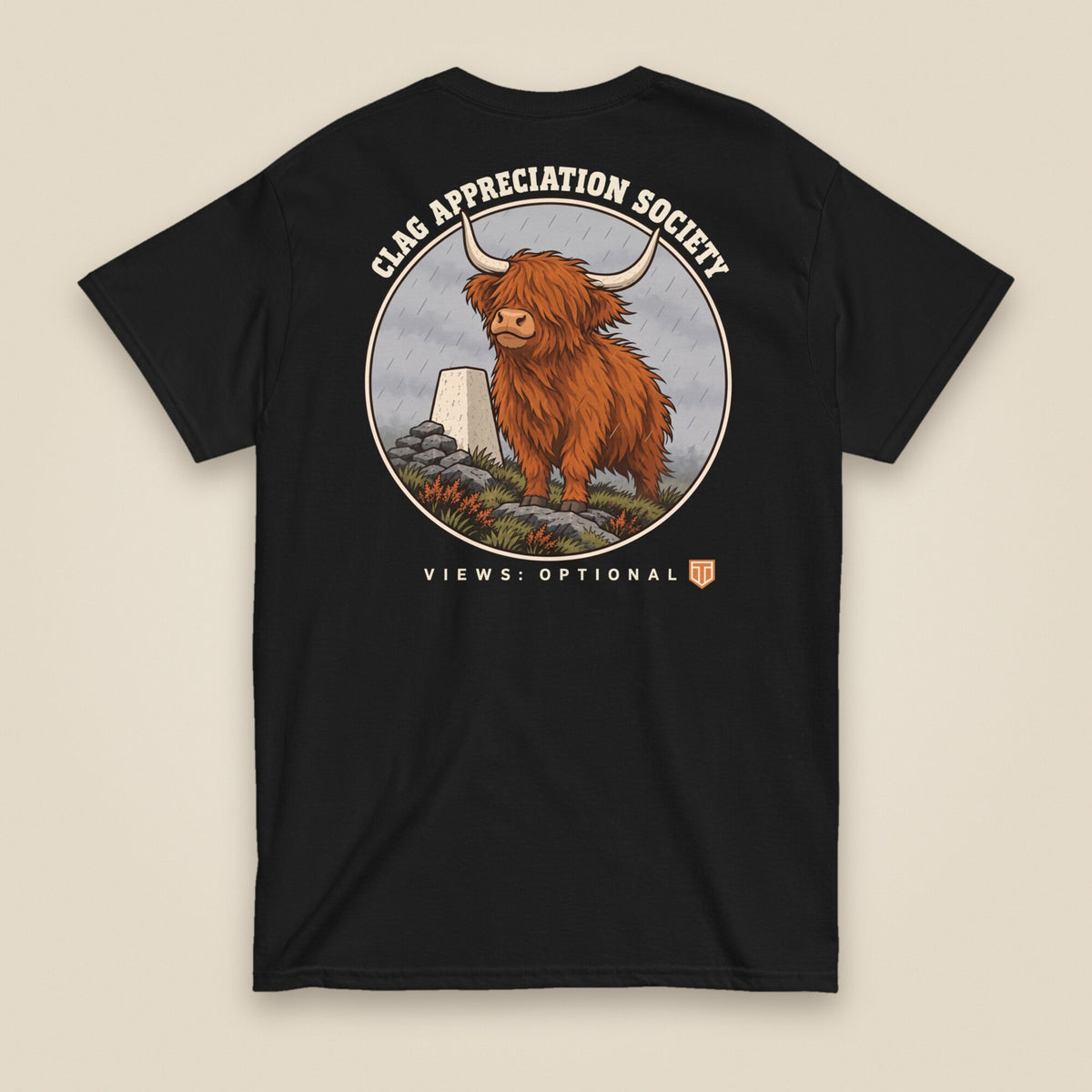 Clag Appreciation Society Double Sided T-Shirt in Black, back view