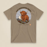 Clag Appreciation Society Double Sided T-Shirt in Brown Savana, back view