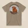 Clag Appreciation Society Double Sided T-Shirt in Brown Savana, back view