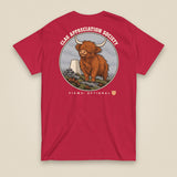 Clag Appreciation Society Double Sided T-Shirt in Cardinal, back view