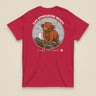 Clag Appreciation Society Double Sided T-Shirt in Cardinal, back view