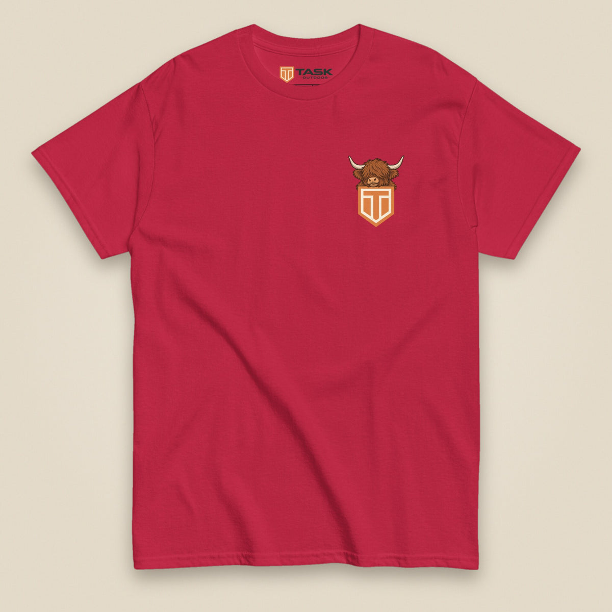 Clag Appreciation Society Double Sided T-Shirt in Cardinal, front view