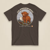 Clag Appreciation Society Double Sided T-Shirt in Dark Chocolate, back view