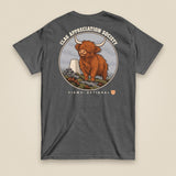Clag Appreciation Society Double Sided T-Shirt in Dark Heather, back view