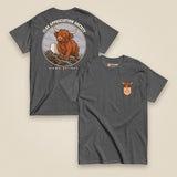 Clag Appreciation Society Double Sided T-Shirt in Dark Heather, front and back view