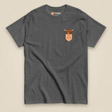 Clag Appreciation Society Double Sided T-Shirt in Dark Heather, front view
