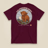 Clag Appreciation Society Double Sided T-Shirt in Maroon, back view