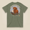 Clag Appreciation Society Double Sided T-Shirt in Military Green, back view