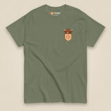 Clag Appreciation Society Double Sided T-Shirt in Military Green, front view