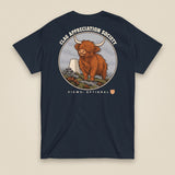 Clag Appreciation Society Double Sided T-Shirt in Navy, back view