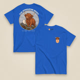 Clag Appreciation Society Double Sided T-Shirt in Royal, front and back view