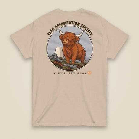 Clag Appreciation Society Double Sided T-Shirt in Sand, back view