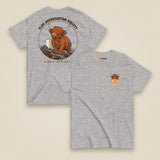 Clag Appreciation Society Double Sided T-Shirt in Sport Grey, front and back view