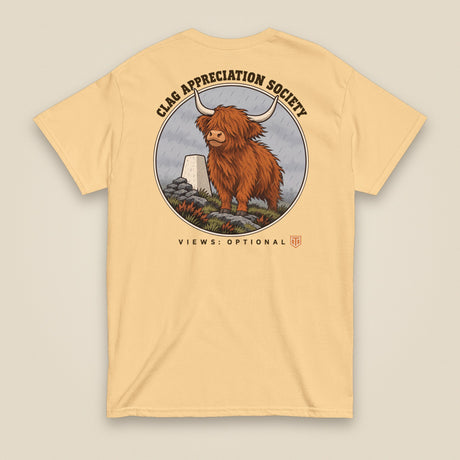 Clag Appreciation Society Double Sided T-Shirt in Yellow Haze, back view