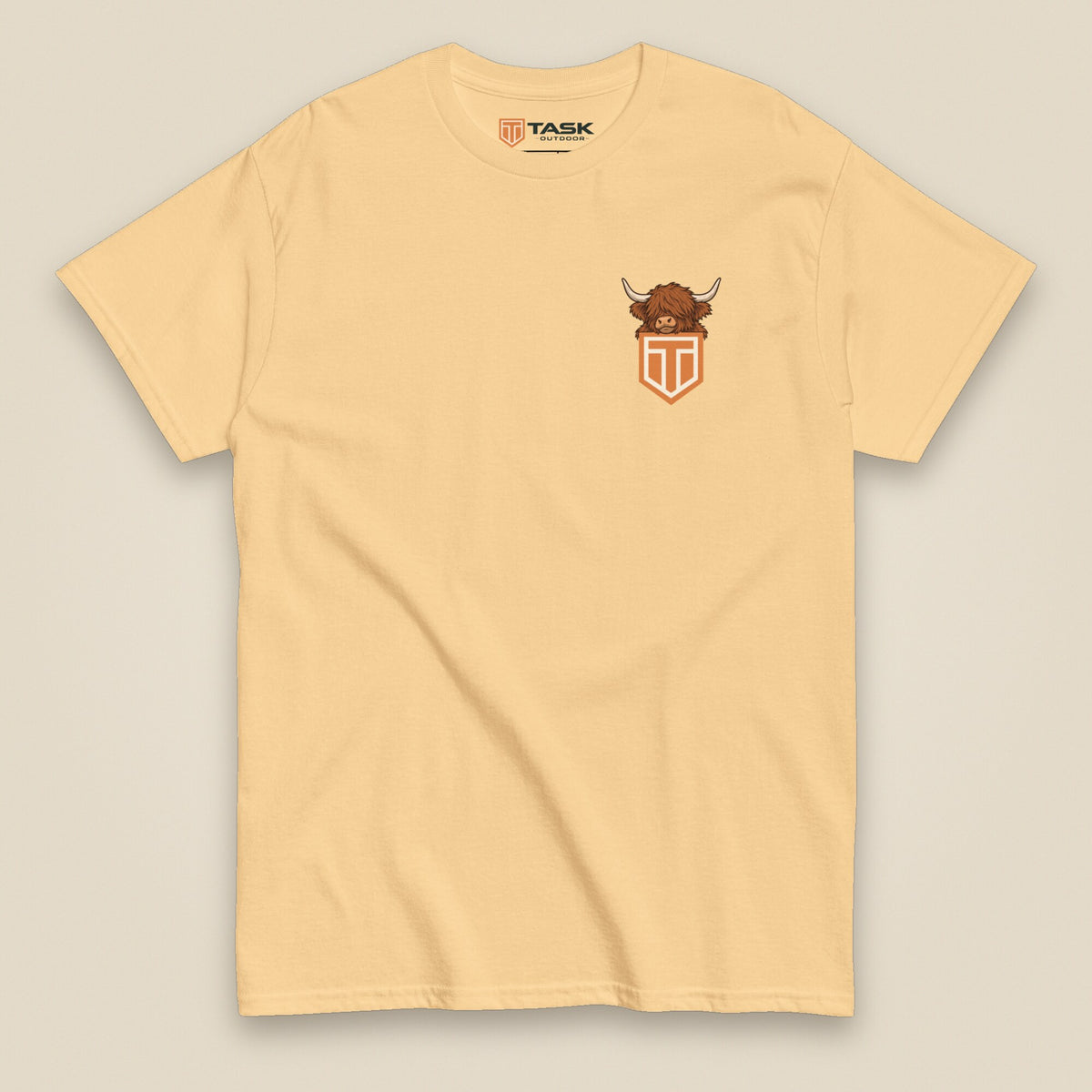 Clag Appreciation Society Double Sided T-Shirt in Yellow Haze, front view
