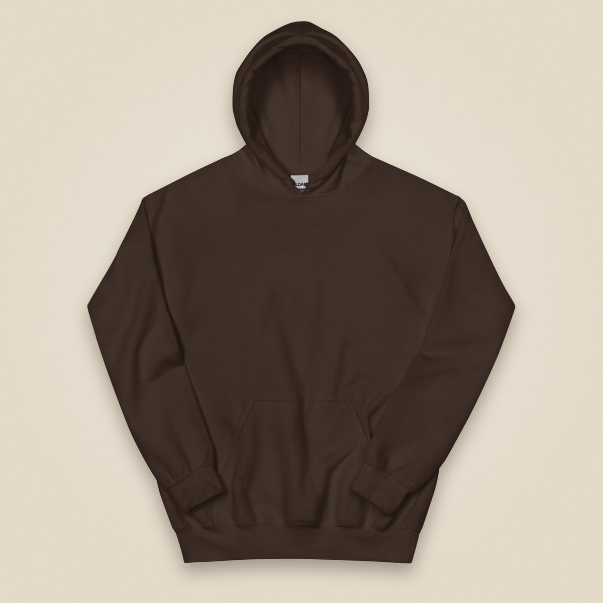 Drone Pilot Heavy Blend Back Print Hoodie in Dark Chocolate, front view