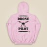 Drone Pilot Heavy Blend Back Print Hoodie in Light Pink, back view