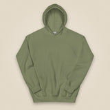 Drone Pilot Heavy Blend Back Print Hoodie in Military Green, front view