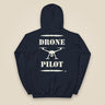 Drone Pilot Heavy Blend Back Print Hoodie in Navy, back view