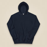 Drone Pilot Heavy Blend Back Print Hoodie in Navy, front view