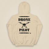 Drone Pilot Heavy Blend Back Print Hoodie in Sand, back view