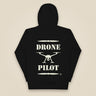 Drone Pilot Unisex Hoodie in Black, back view