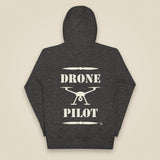 Drone Pilot Unisex Hoodie in Charcoal Heather, back view