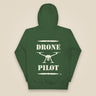 Drone Pilot Unisex Hoodie in Forest Green, back view