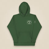 Drone Pilot Unisex Hoodie in Forest Green, front view