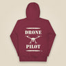 Drone Pilot Unisex Hoodie in Maroon, back view