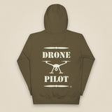 Drone Pilot Unisex Hoodie in Military Green, back view