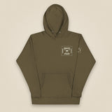 Drone Pilot Unisex Hoodie in Military Green, front view