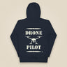 Drone Pilot Unisex Hoodie in Navy Blazer, back view