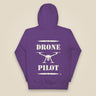 Drone Pilot Unisex Hoodie in Purple, back view