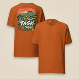 Hampshire Sunset Back Print Unisex T-Shirt in Autumn, front and back view