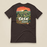 Hampshire Sunset Back Print Unisex T-Shirt in Brown, back view