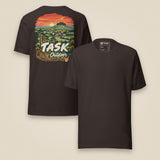 Hampshire Sunset Back Print Unisex T-Shirt in Brown, front and back view