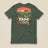 Hampshire Sunset Back Print Unisex T-Shirt in Heather Forest, back view