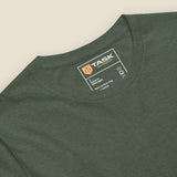 Hampshire Sunset Back Print Unisex T-Shirt, close-up of the printed Task Outdoor neck label