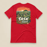 Hampshire Sunset Back Print Unisex T-Shirt in Red, back view