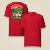 Hampshire Sunset Back Print Unisex T-Shirt in Red, front and back view