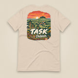 Hampshire Sunset Back Print Unisex T-Shirt in Soft Cream, back view