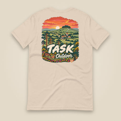 Hampshire Sunset Back Print Unisex T-Shirt in Soft Cream, back view