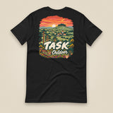 Hampshire Sunset Back Print Unisex T-Shirt in Vintage Black, back view