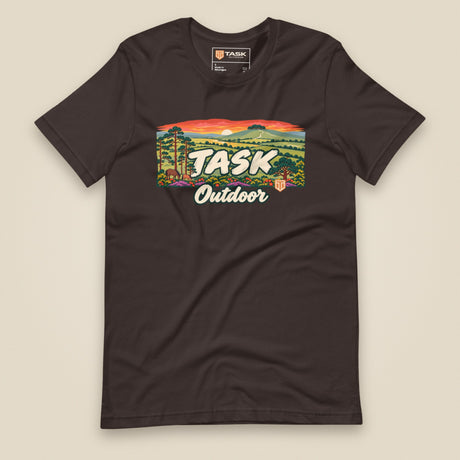 Hampshire Sunset Front Print Unisex T-Shirt in Brown, front view