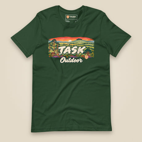 Hampshire Sunset Front Print Unisex T-Shirt in Forest, front view