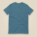 Hampshire Sunset Front Print Unisex T-Shirt in Heather Deep Teal, back view
