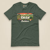 Hampshire Sunset Front Print Unisex T-Shirt in Heather Forest, front view