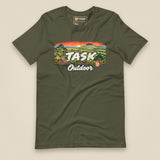 Hampshire Sunset Front Print Unisex T-Shirt in Military Green, front view
